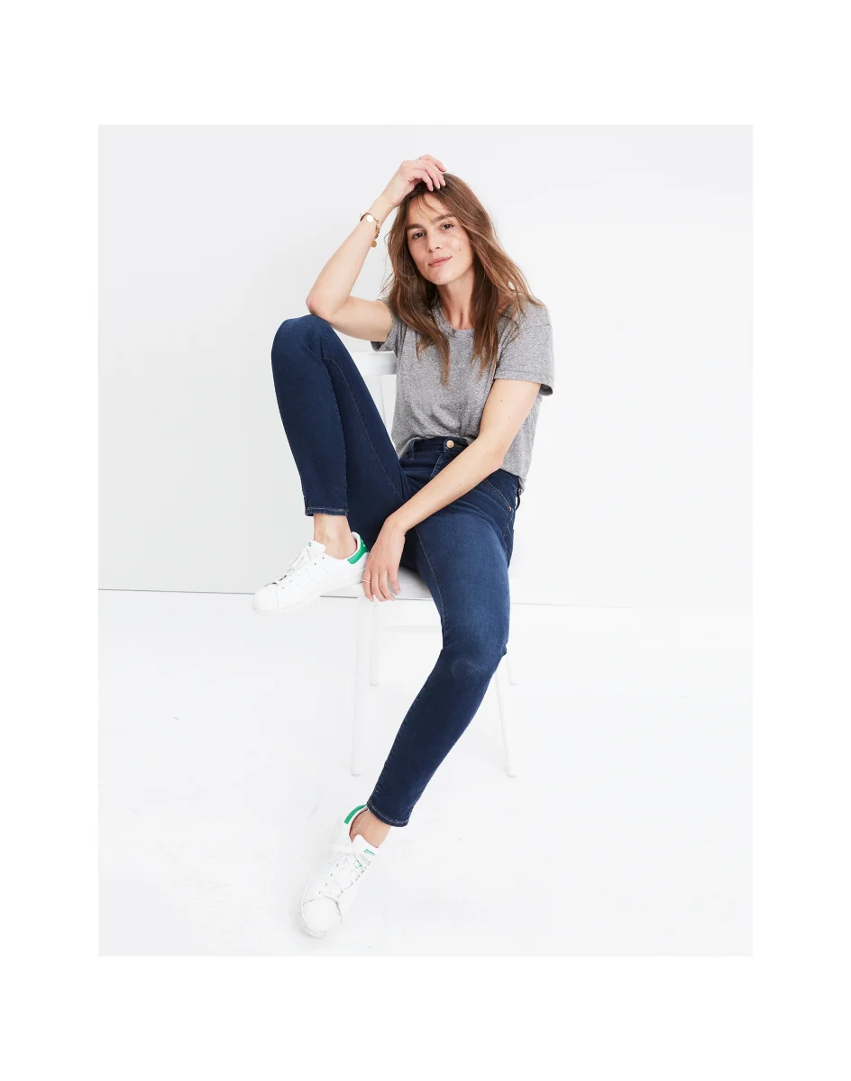 Madewell 10" High-Rise Skinny Jeans Indigo Hayes Wash - Imagen 6
