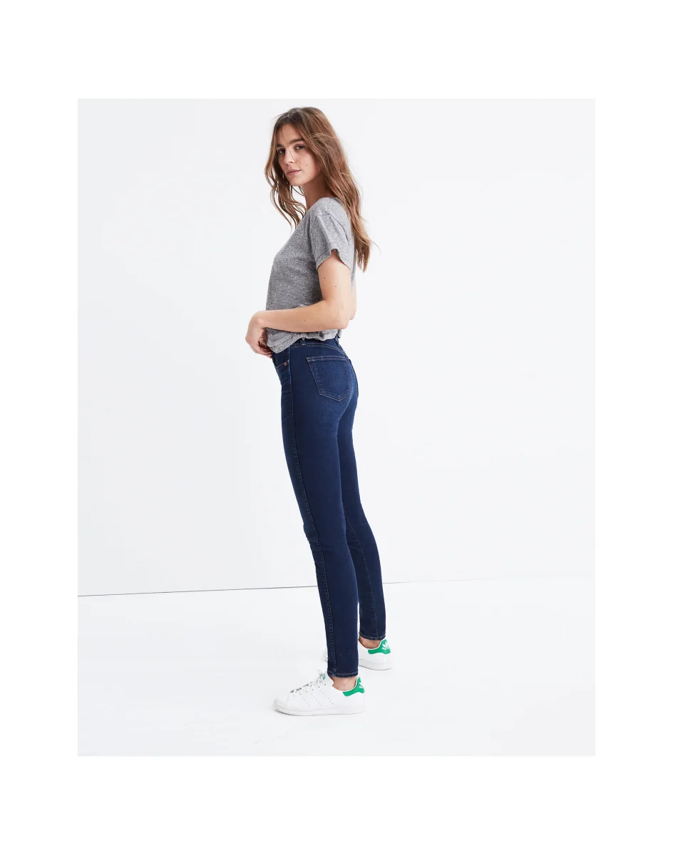 Madewell 10" High-Rise Skinny Jeans Indigo Hayes Wash - Imagen 9