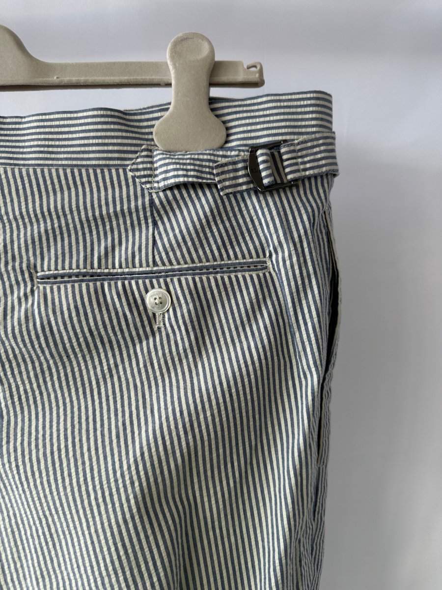 Ralph Lauren Polo Seersucker Trousers In Blue White Striped - Imagen 4