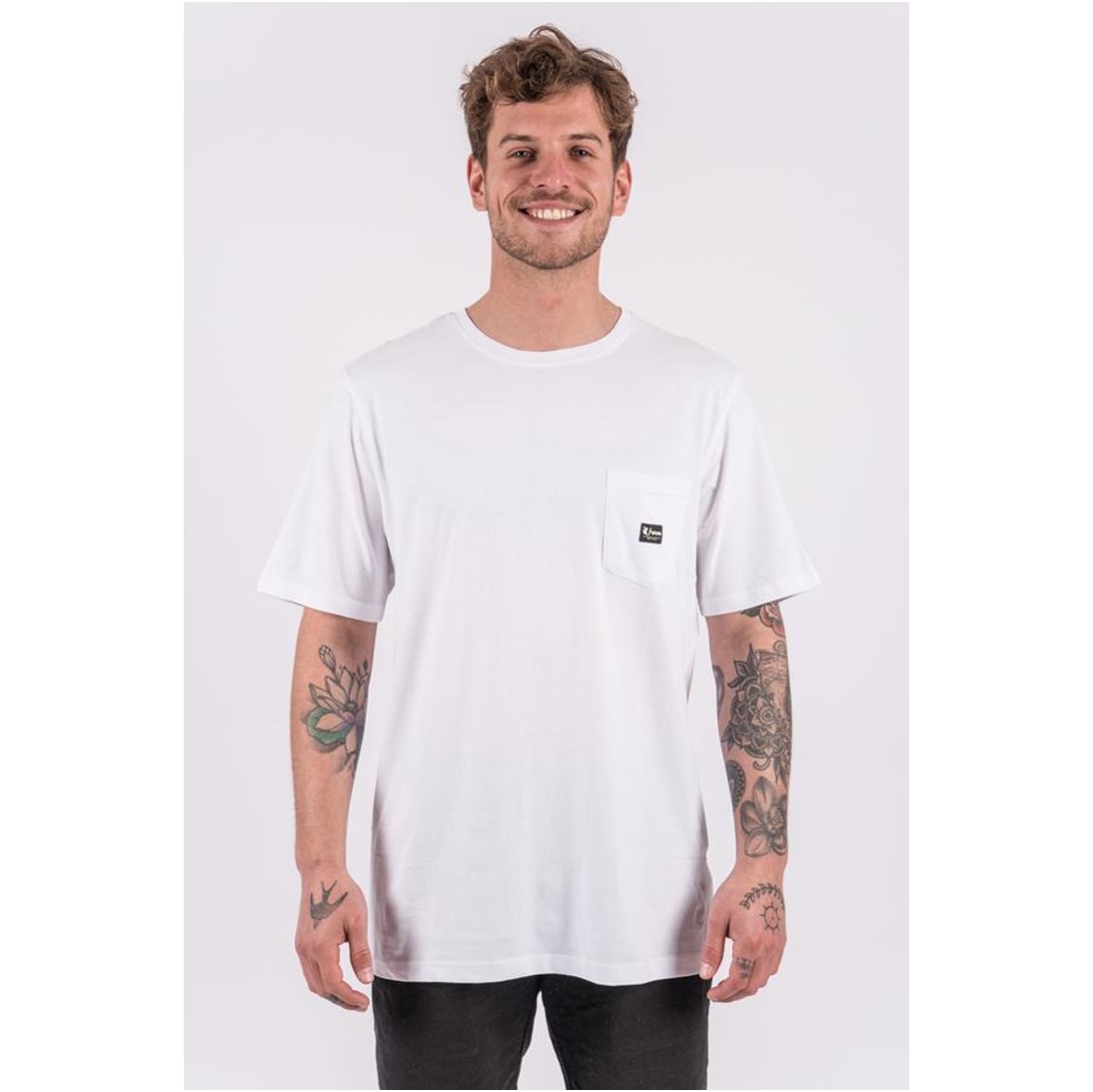Polera Basica Mc Hombre Blanco - Imagen 2