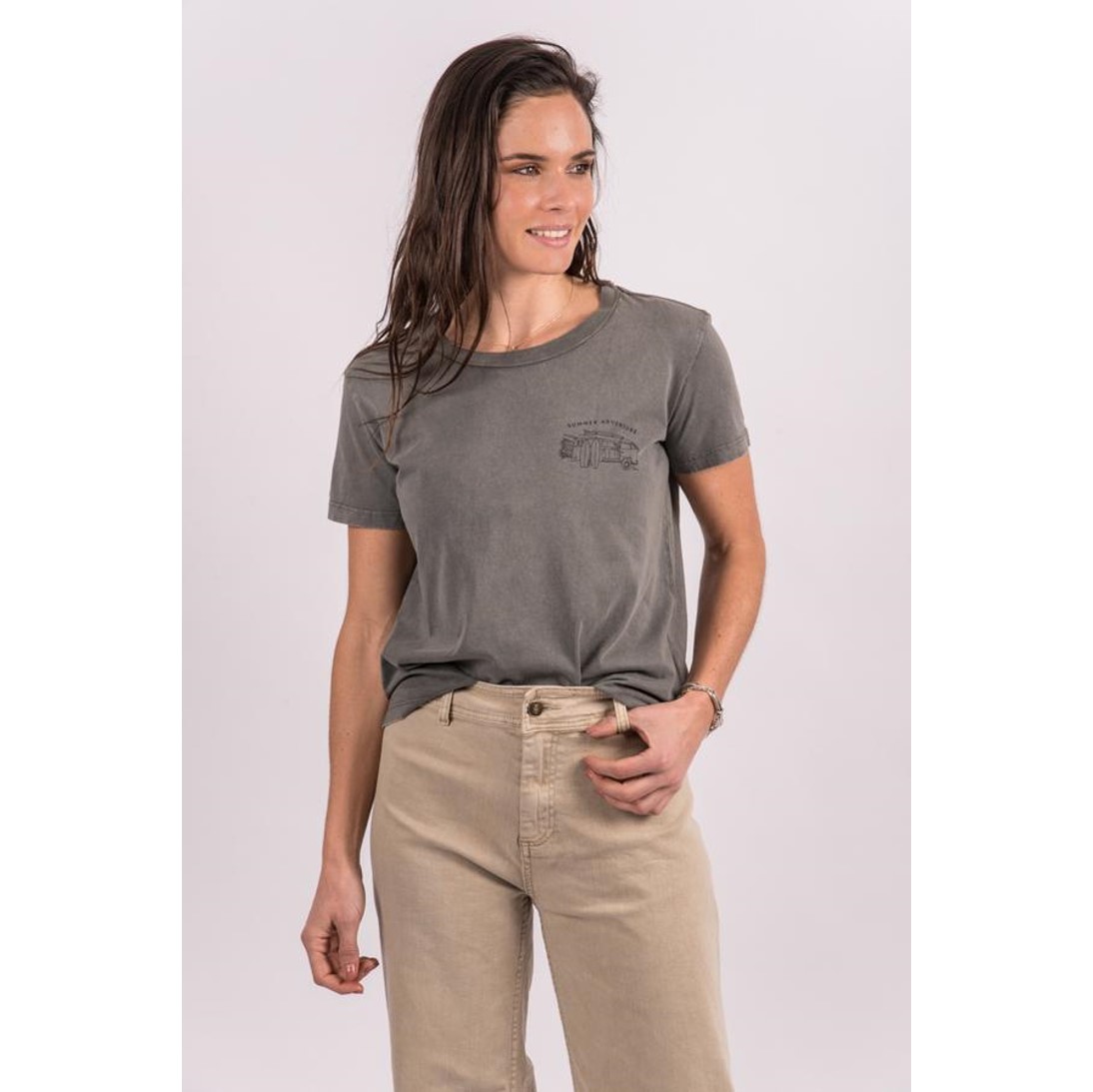 Polera Round Mujer Gris - Imagen 2