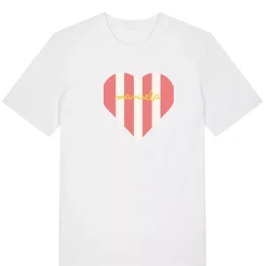 Camiseta corazón rayas