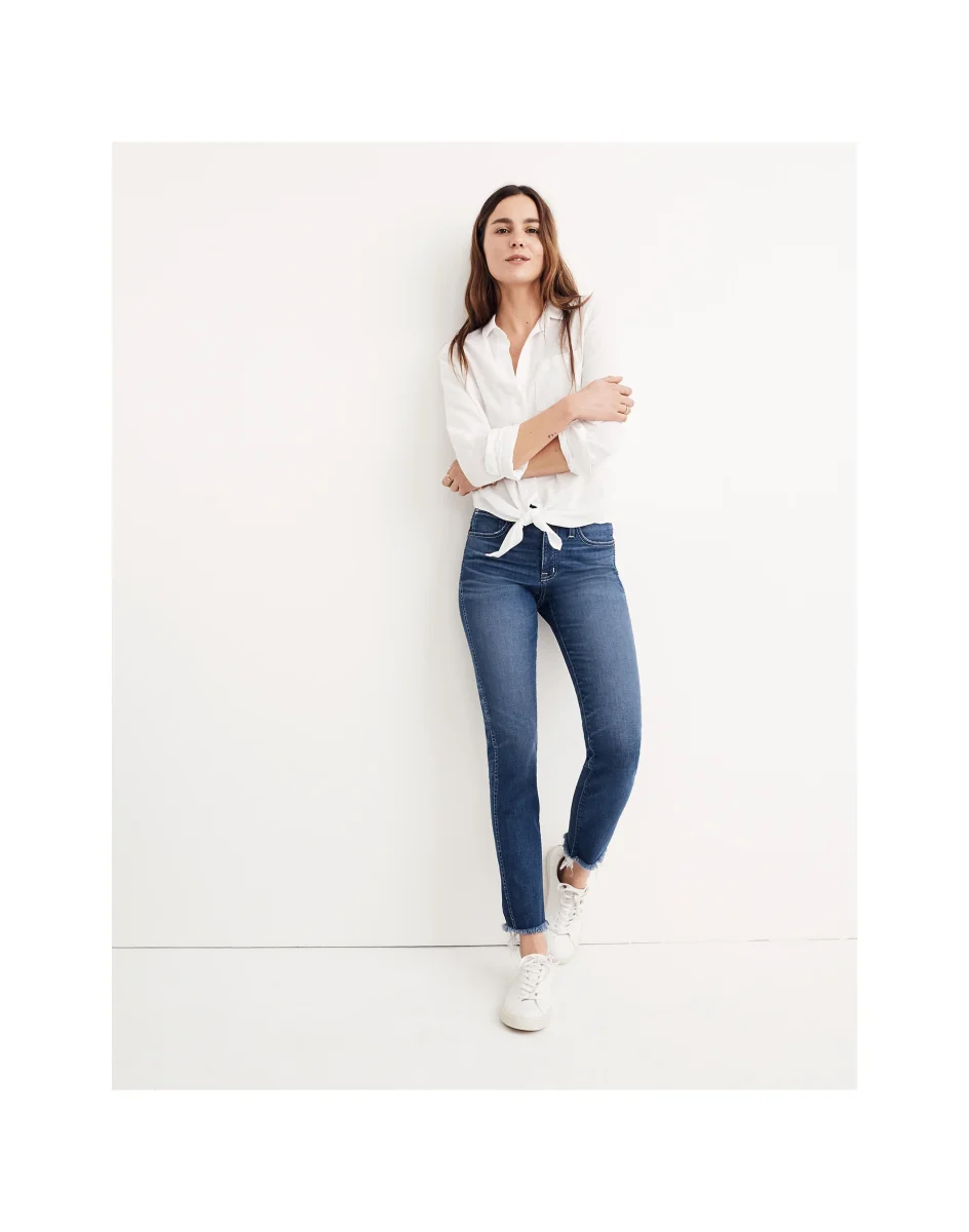 Madewell Slim Straight Denim Jeans Raw Hem Edition - Imagen 7