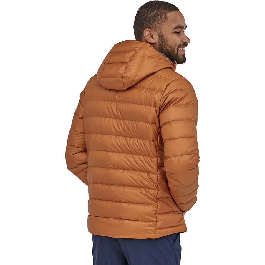 Parka Pluma Down Sweater Hoody Pullover Hombre Naranja - Imagen 3
