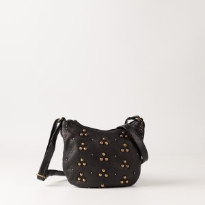 Bolso bandolera con tachuelas negro