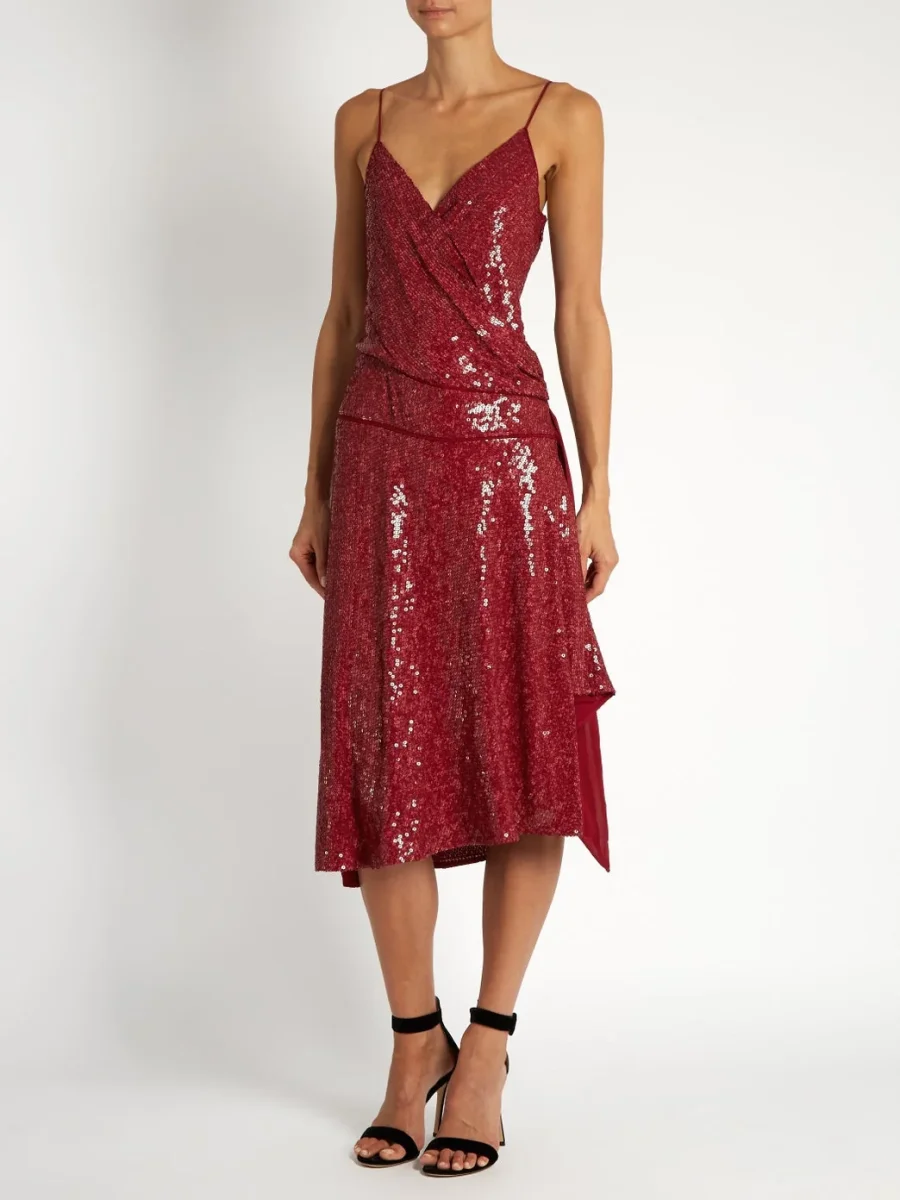 Diane Von Furstenberg DVF Brenndah Sequinned Red Dress - Imagen 4