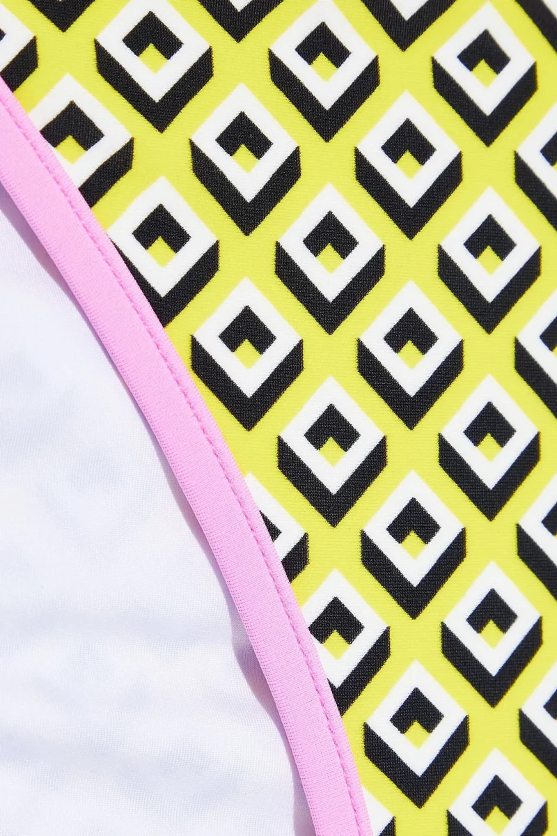 Diane Von Furstenberg DVF Yellow Kate Diamond Square Triangle Bikini - Imagen 4