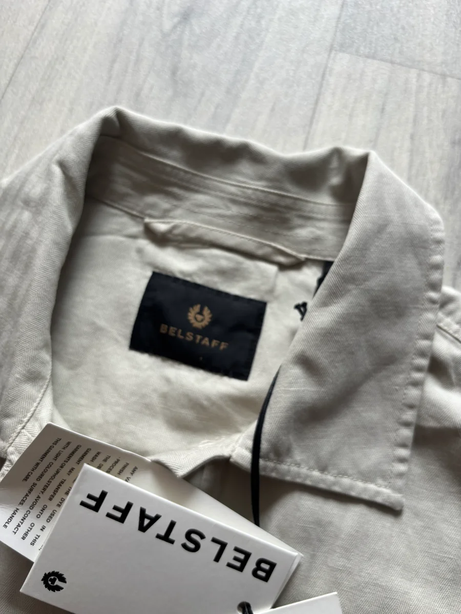 Belstaff Cotton Overshirt Jacket In Stone - Imagen 5