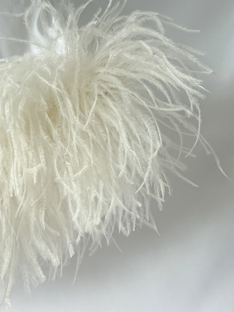 Valentino Garavani White Feather Trim Crop Top - Imagen 9
