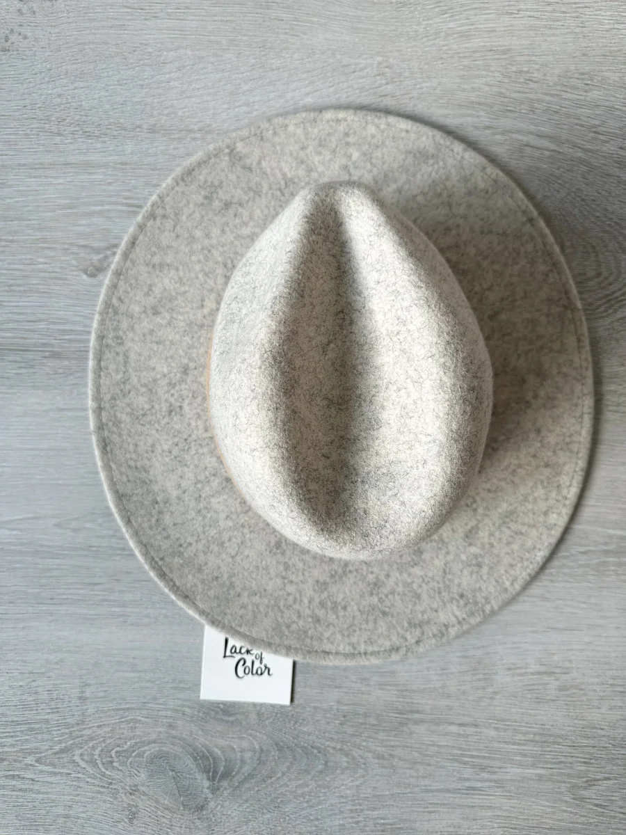 Lack Of Color Grey The Mack Fedora Leather Band Trim Boho Hat - Imagen 4