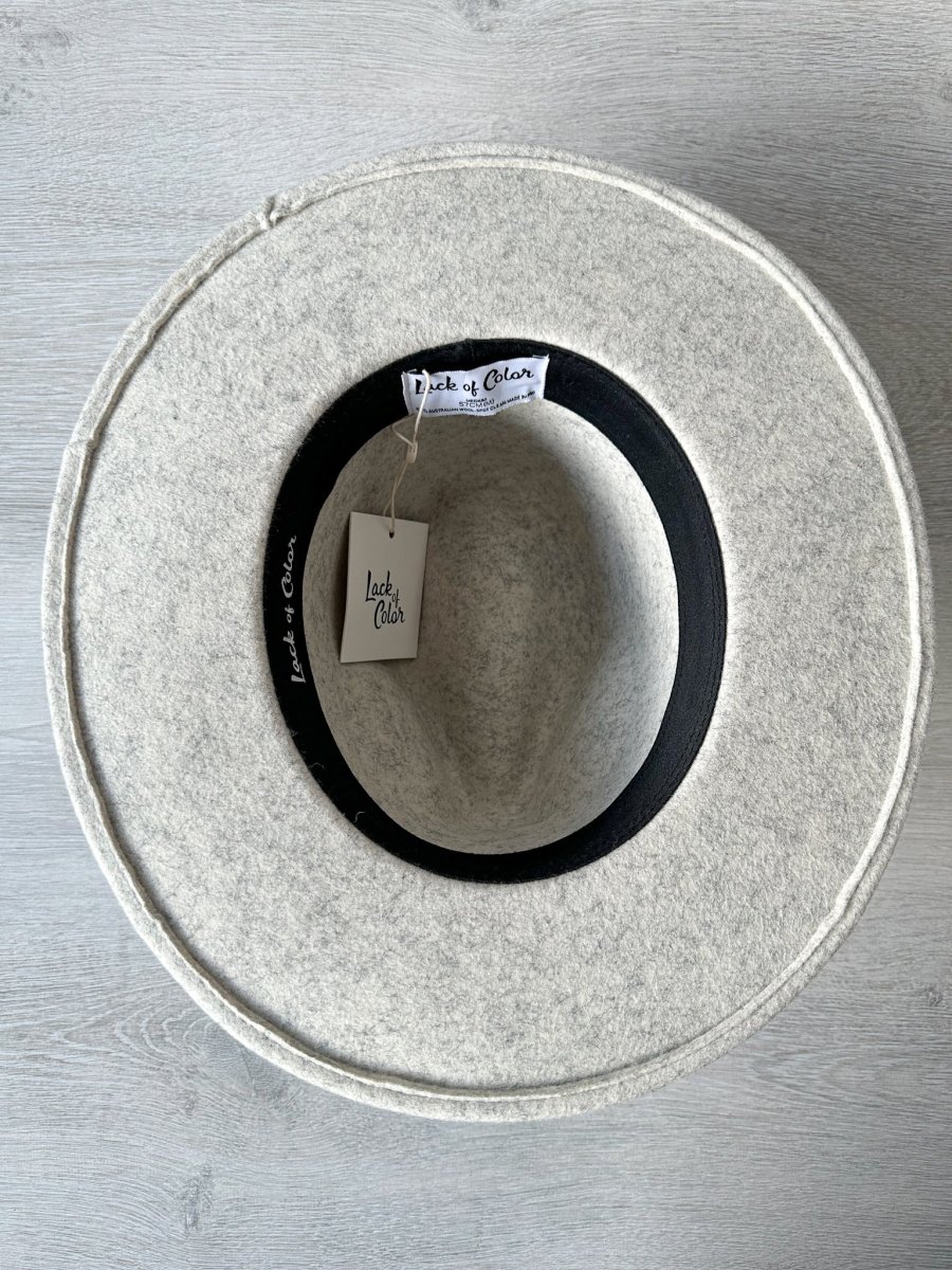 Lack Of Color Grey The Mack Fedora Leather Band Trim Boho Hat - Imagen 9