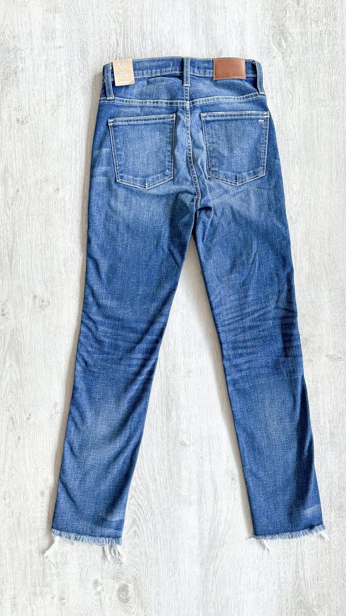 Madewell Slim Straight Denim Jeans Raw Hem Edition - Imagen 5