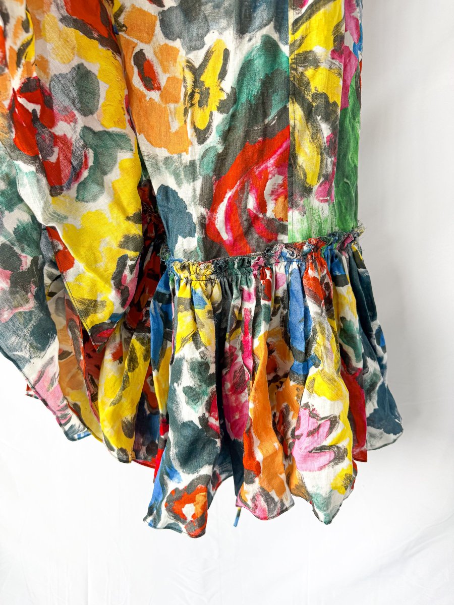 Marni Asymmetric Ruffled Floral Print Midi Dress - Imagen 5