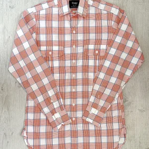 Drake's Check Red White Double Pocket Cotton Shirt