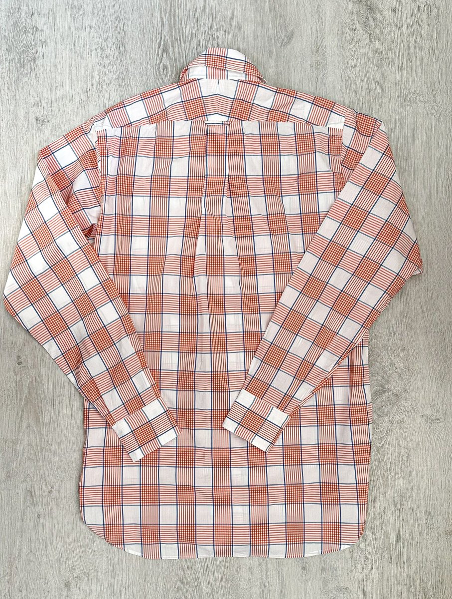Drake's Check Red White Double Pocket Cotton Shirt - Imagen 3