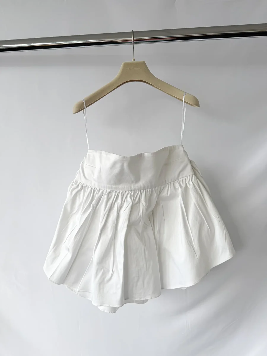 KIKA VARGAS White Off Shoulder Balloon Sleeve Taffeta Top - Imagen 7
