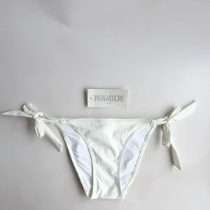 Pain De Sucre Cream Side Tie Bikini Bottom in Onyx