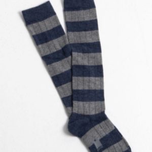 Calcetín rayas azul gris