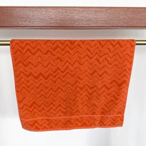 Missoni Home Orange ZigZag Terrycloth Cotton Bath Sheet Towel