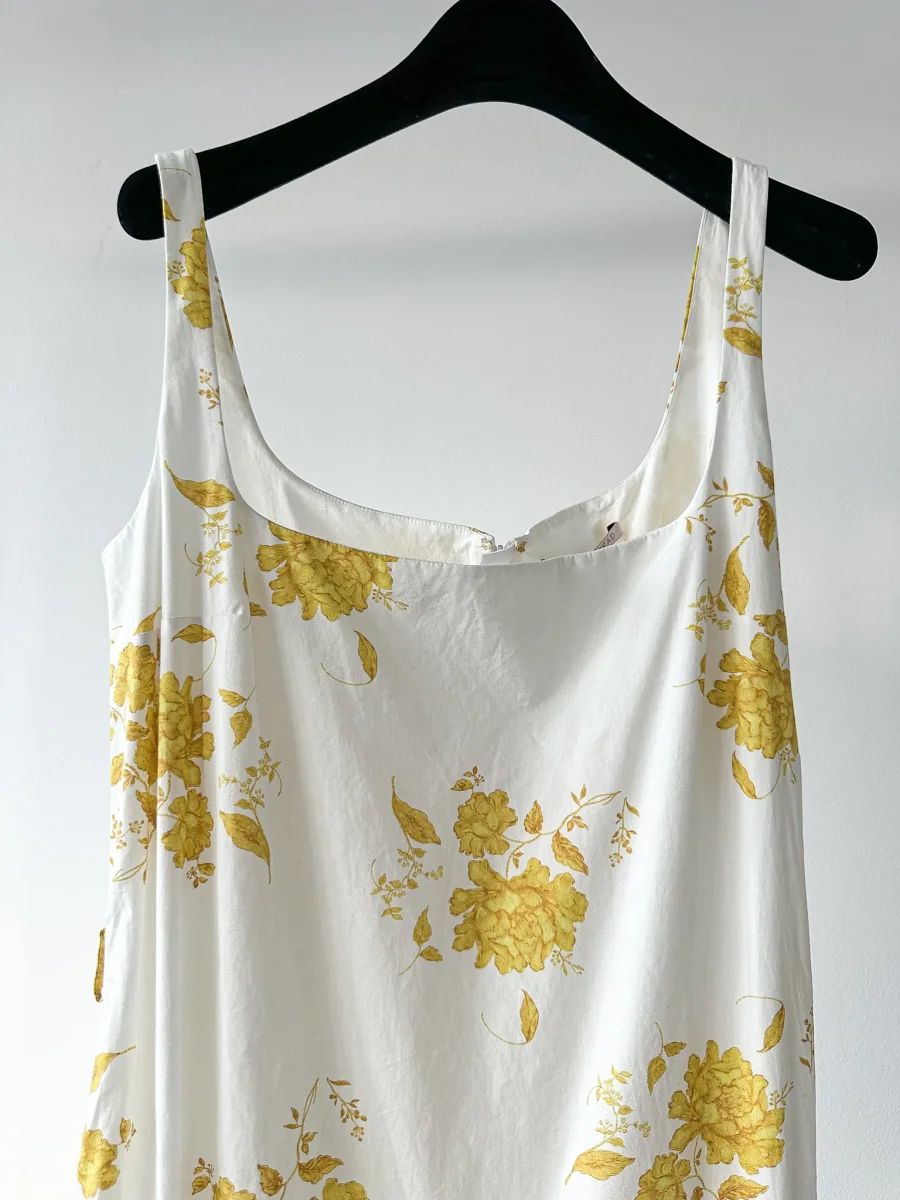 Emilia Wickstead Marita Floral-print Cotton-poplin Yellow White Square Neck Dress - Imagen 7