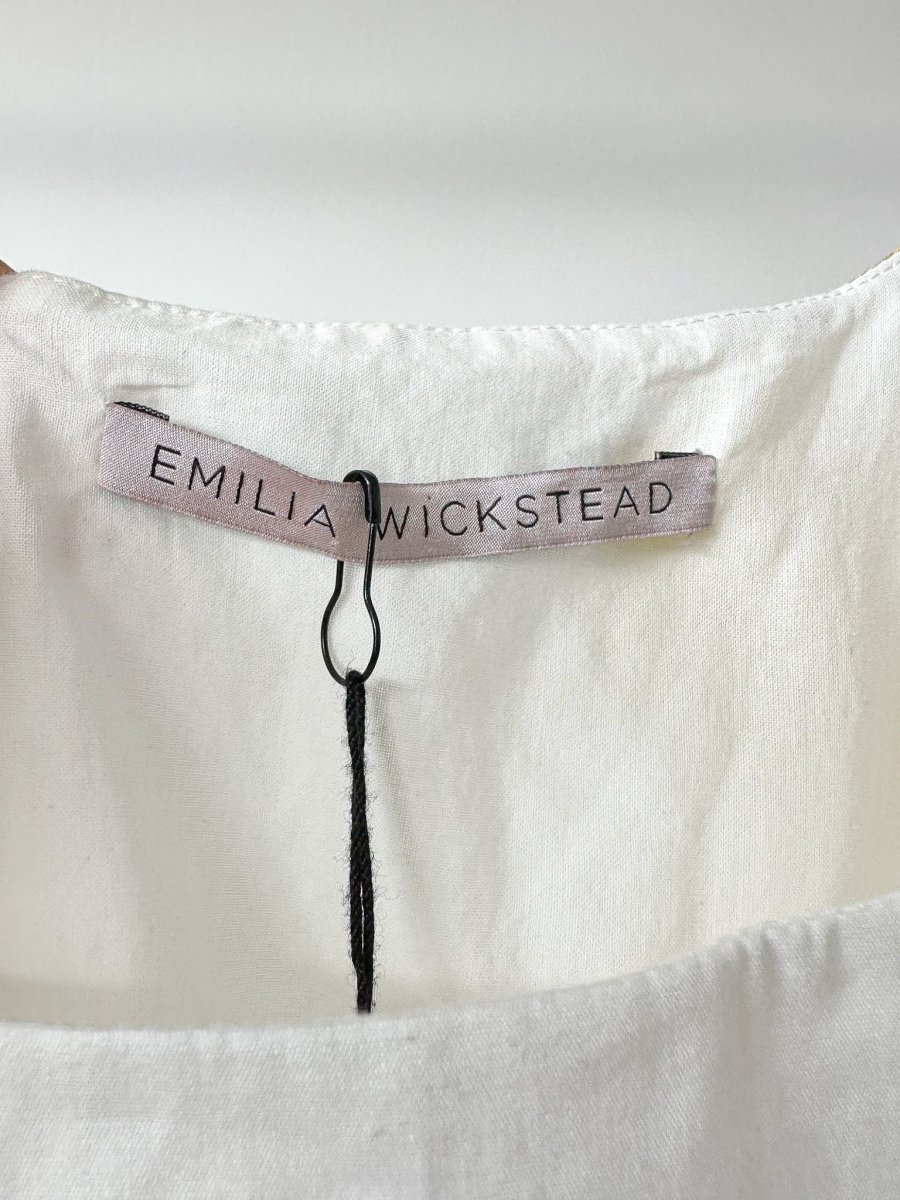 Emilia Wickstead Marita Floral-print Cotton-poplin Yellow White Square Neck Dress - Imagen 9