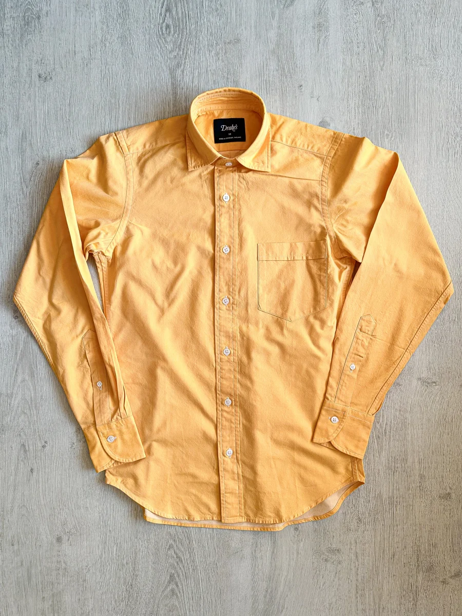 Drake's Oxford Cloth Button Down Shirt In Sunshine Yellow - Imagen 2