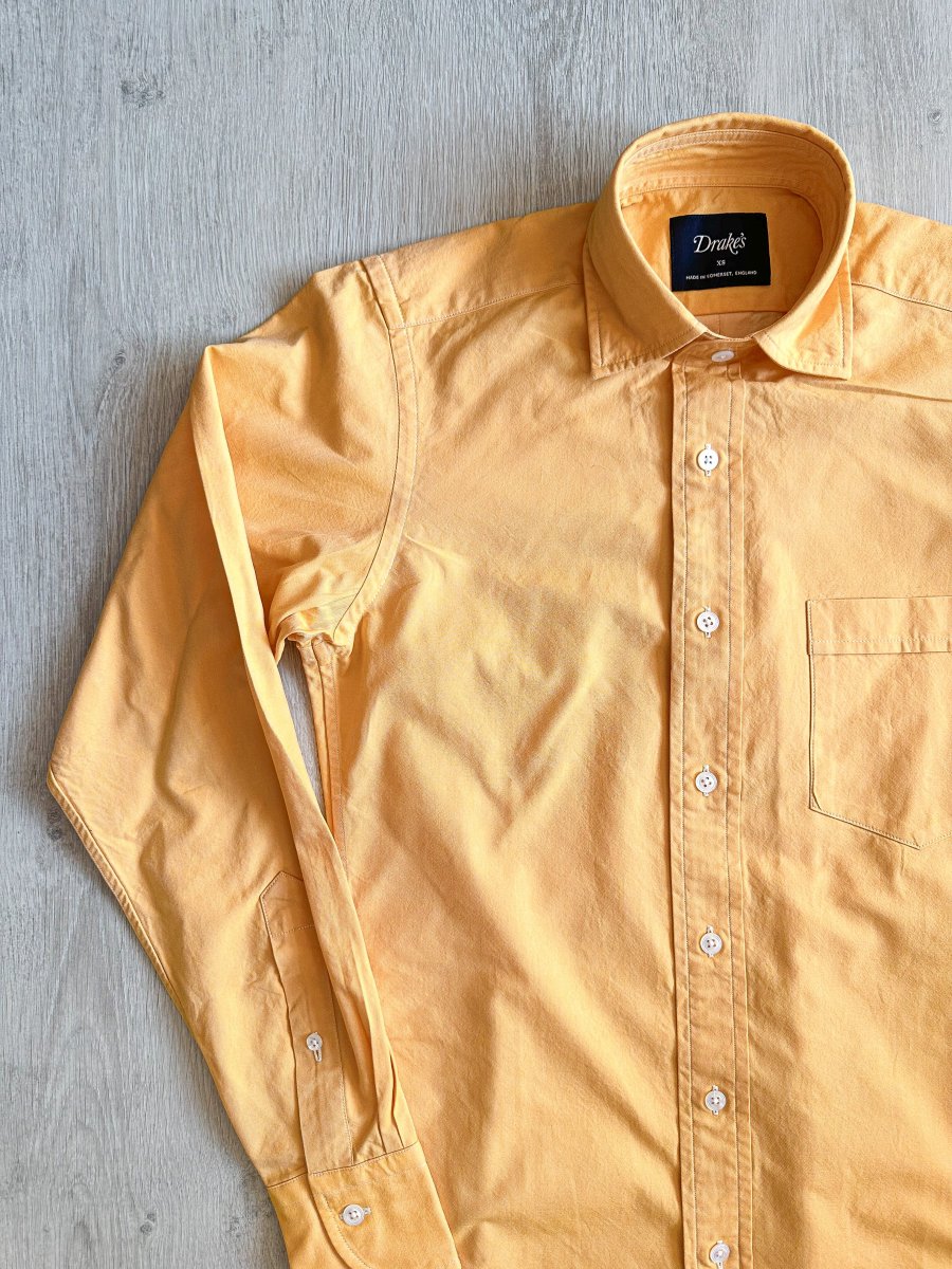 Drake's Oxford Cloth Button Down Shirt In Sunshine Yellow - Imagen 6