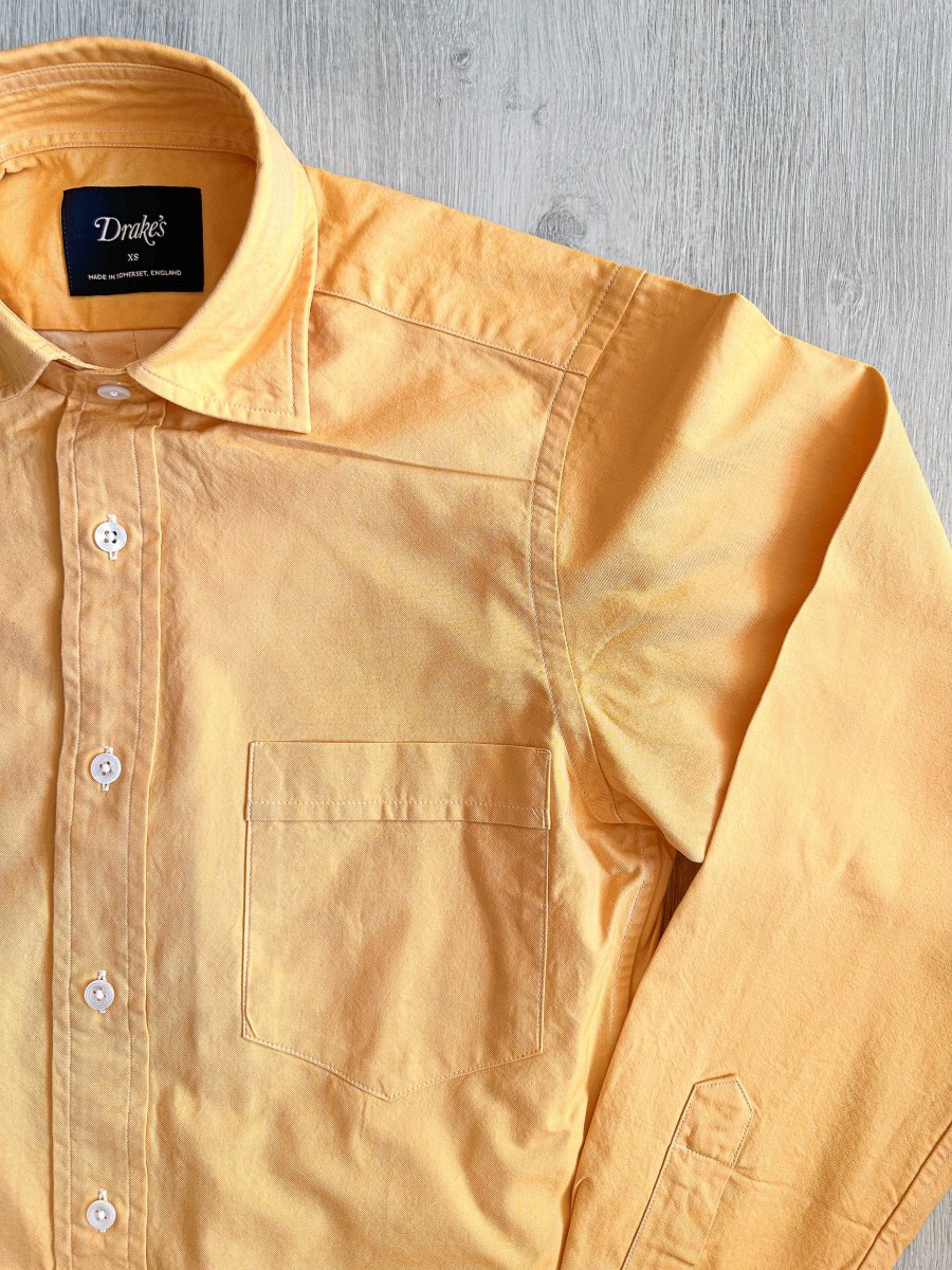 Drake's Oxford Cloth Button Down Shirt In Sunshine Yellow - Imagen 8