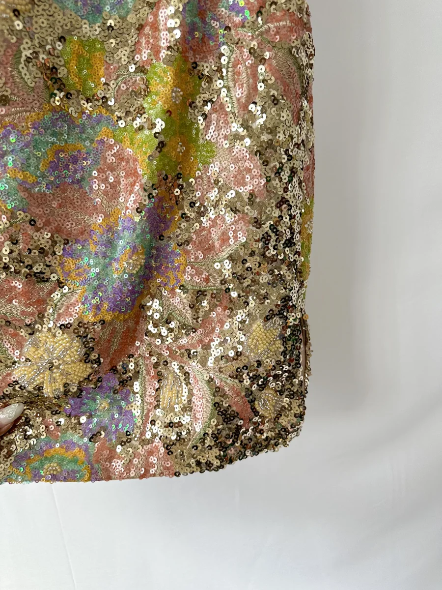 Nadine Merabi Leila Full Sequinned Embroidered Strapless Mini Dress - Imagen 4