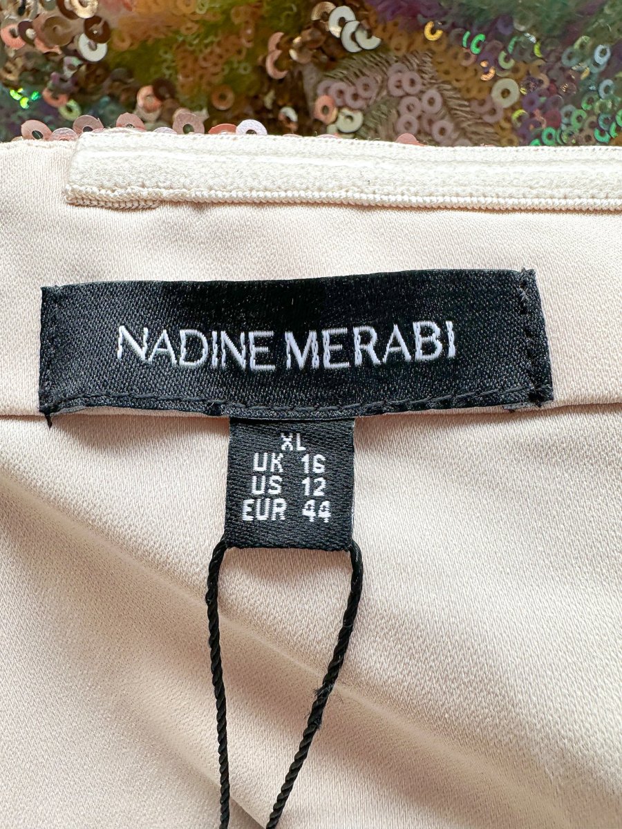 Nadine Merabi Leila Full Sequinned Embroidered Strapless Mini Dress - Imagen 9