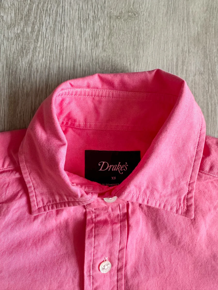 Drake's Pink Spread Collar Button Down Shirt - Imagen 4