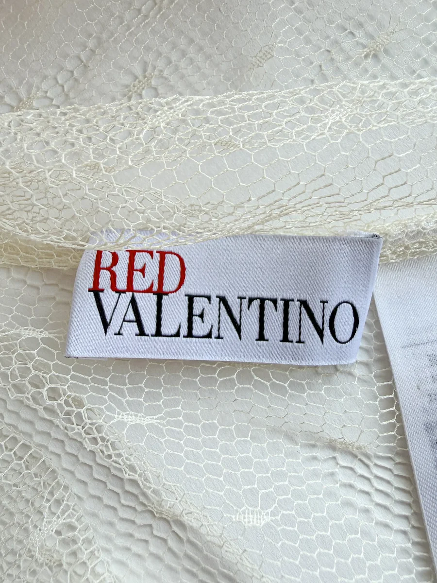 Red Valentino Bow Tie Sheer Floral Detail Blouse - Imagen 9