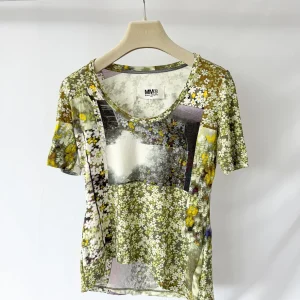 MM6 Maison Margiela Floral Print Scoop Neck T-shirt