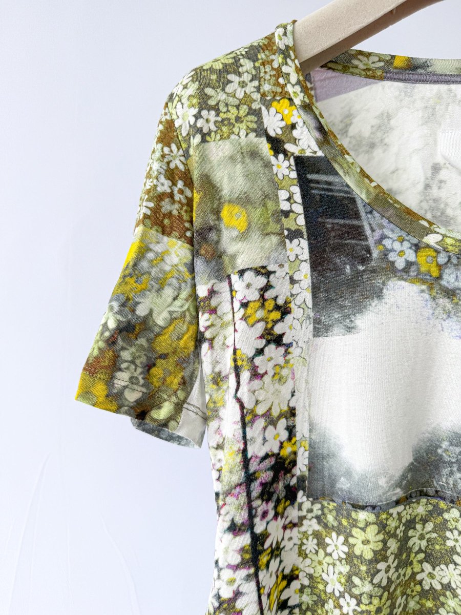 MM6 Maison Margiela Floral Print Scoop Neck T-shirt - Imagen 4