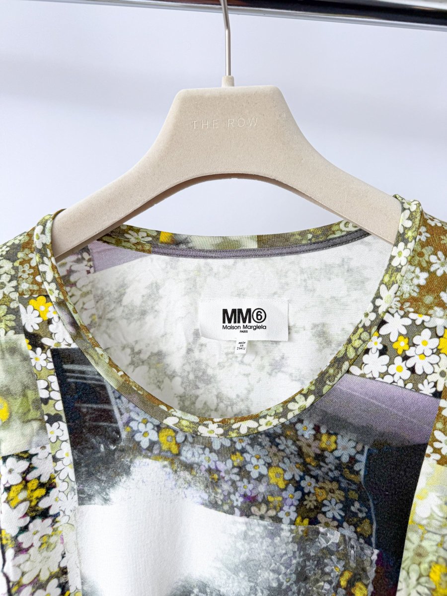 MM6 Maison Margiela Floral Print Scoop Neck T-shirt - Imagen 5