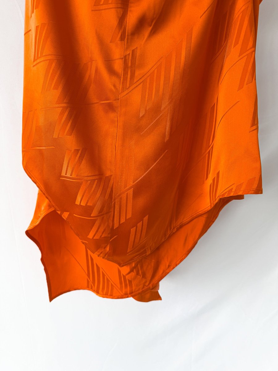 The Attico Orange Becky Halterneck Satin Mini Dress - Imagen 8