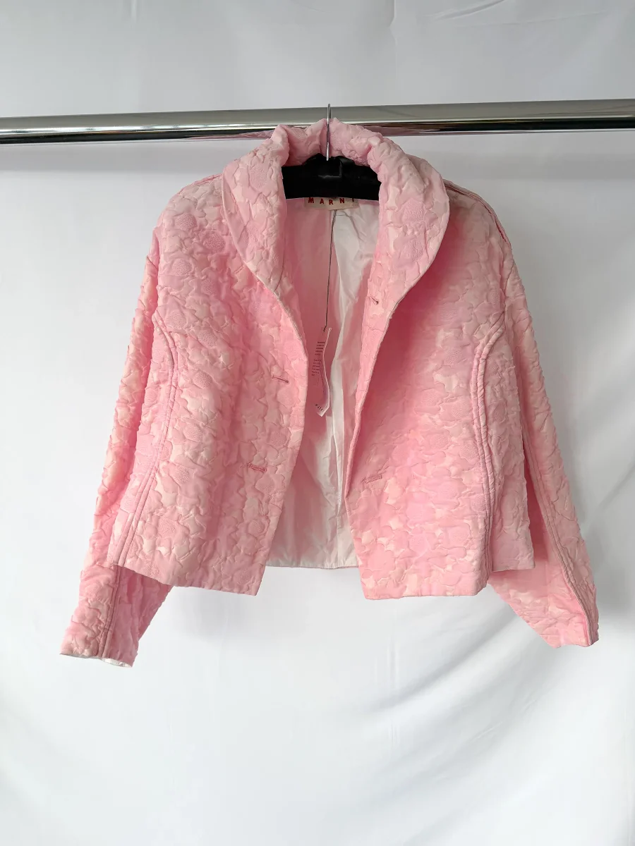 Marni Pink Floral Jacquard Quilted Jacket (IMPERFECT) - Imagen 2