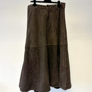 Sea New York Brown Suede Leather A-line Skirt