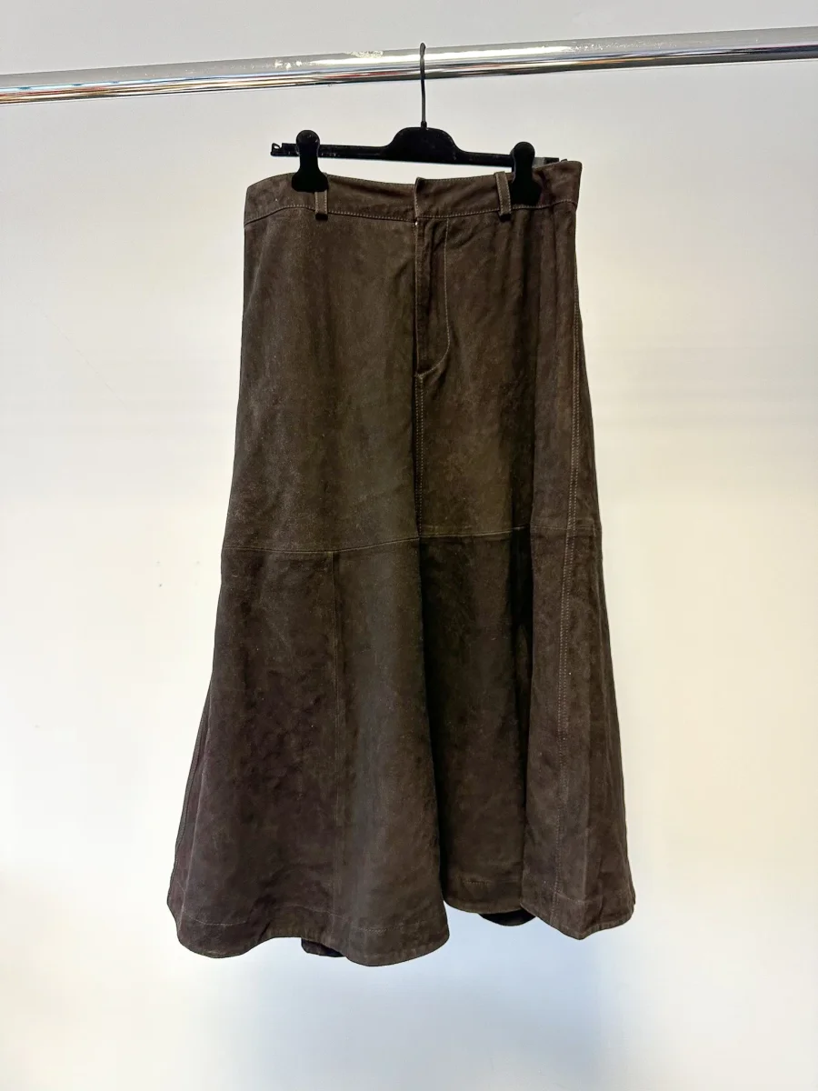 Sea New York Brown Suede Leather A-line Skirt - Imagen 2