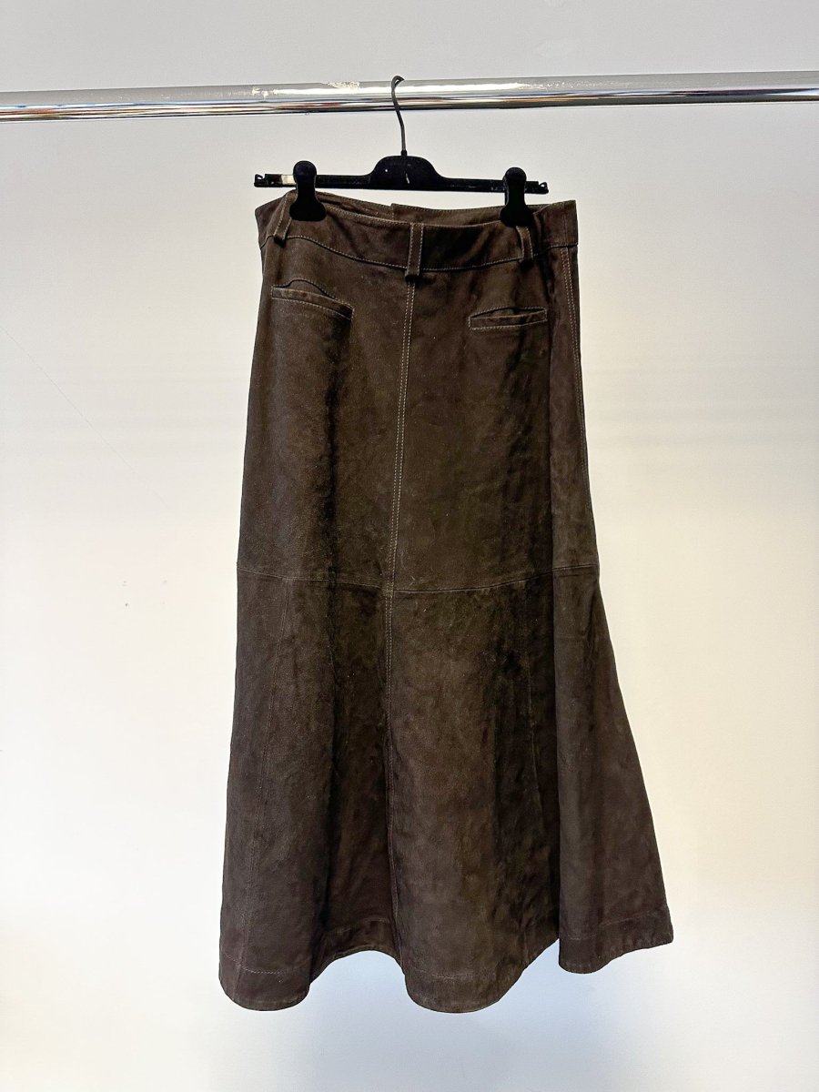 Sea New York Brown Suede Leather A-line Skirt - Imagen 5