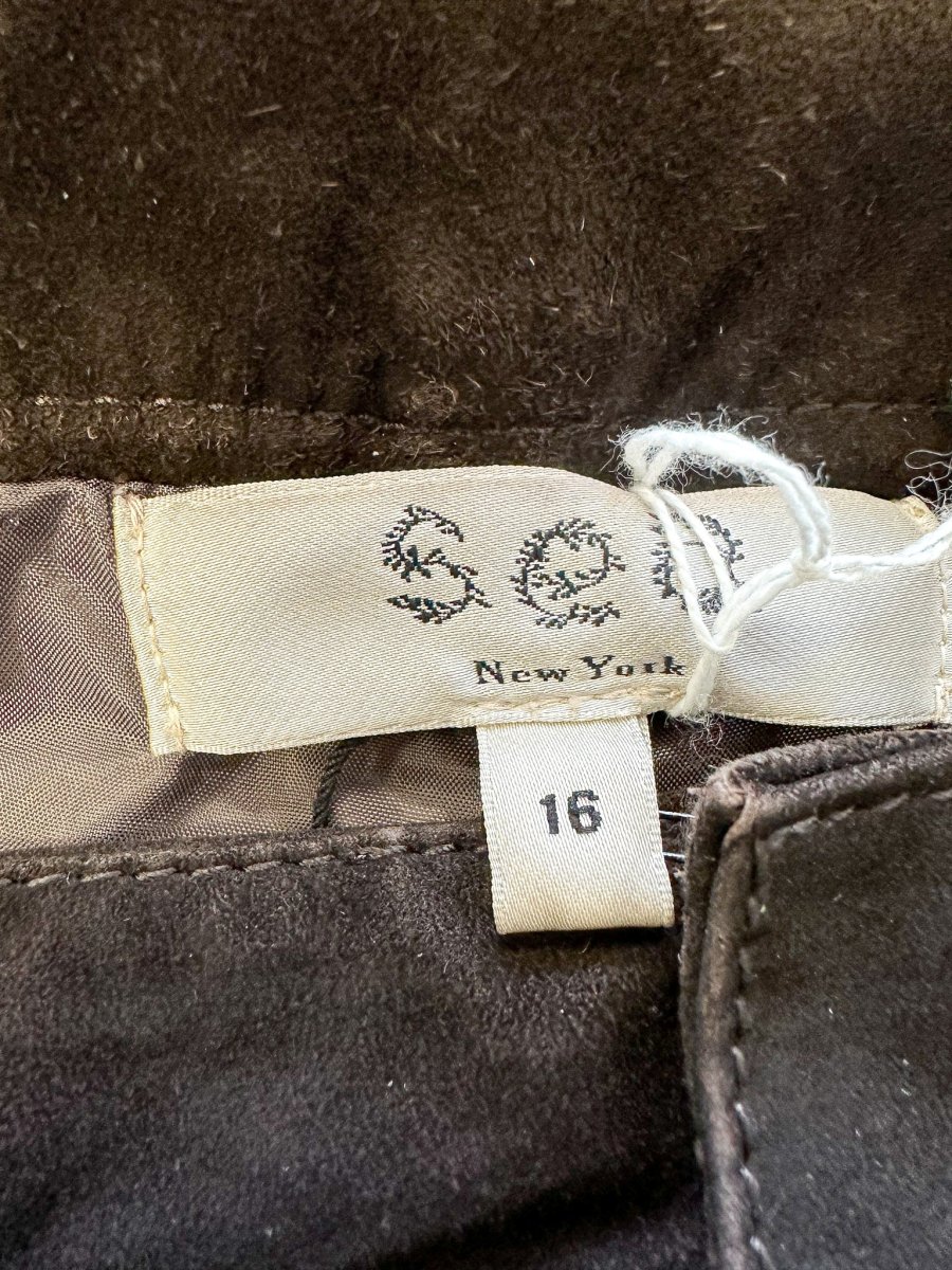 Sea New York Brown Suede Leather A-line Skirt - Imagen 7