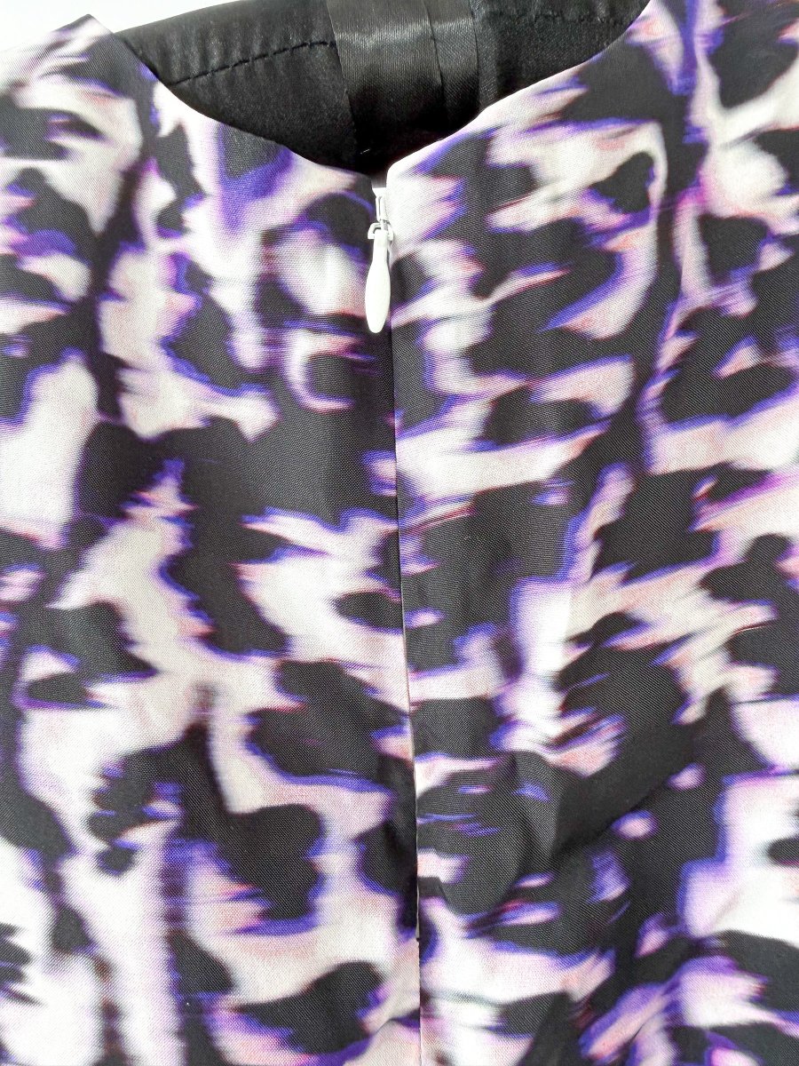 Balenciaga Purple Leopard Print Sleeveless Blouse - Imagen 6