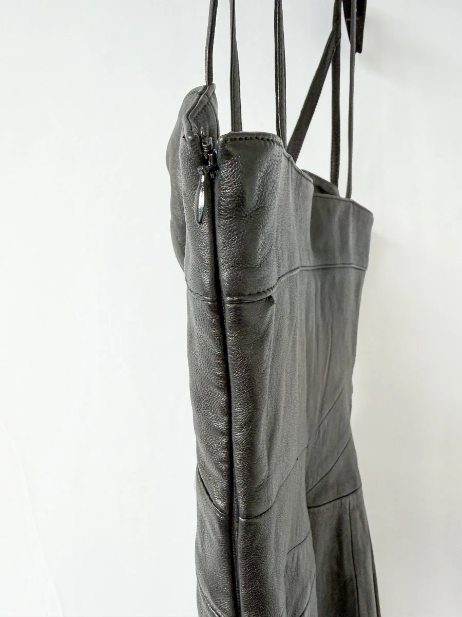 Versus Versace Black Cutout Studded Leather Mini Dress - Imagen 7