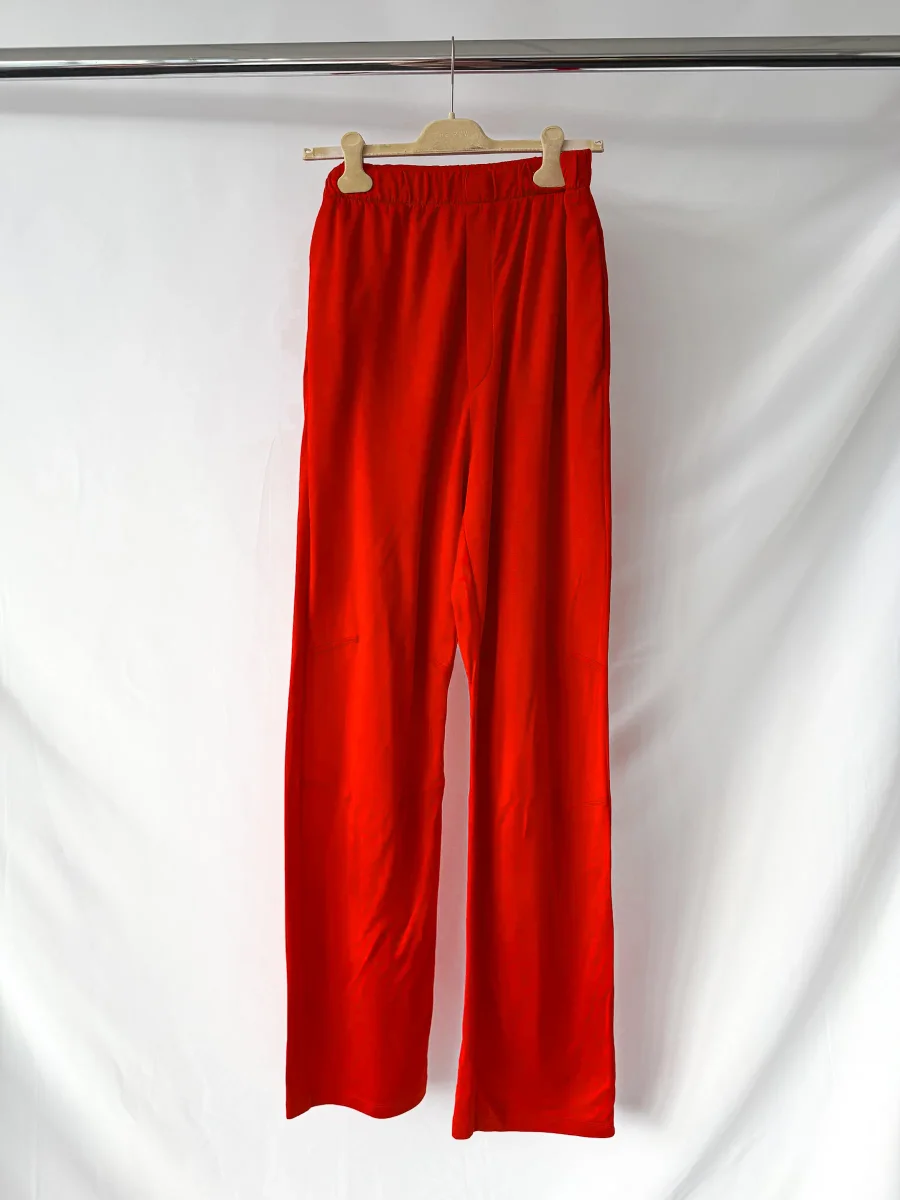 MM6 Maison Margiela Red Elastic Waist Straight Leg Trousers - Imagen 2