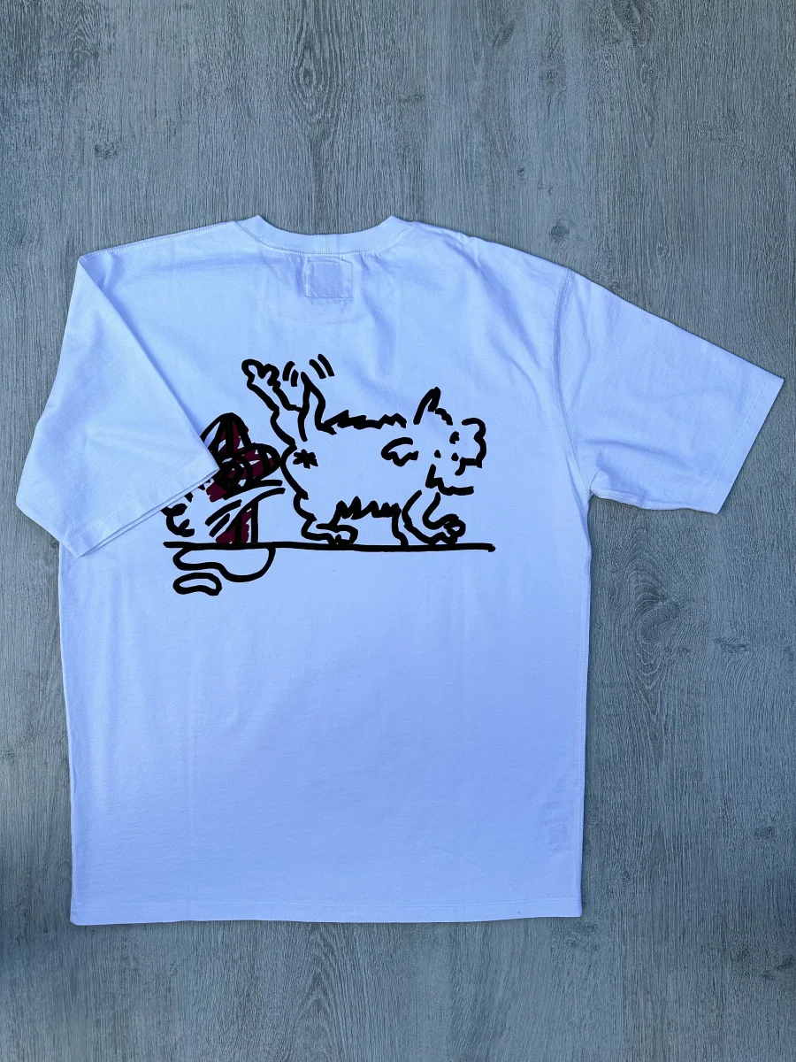 Drake's X Throwing Fits White Print Tee Shirt - Imagen 3