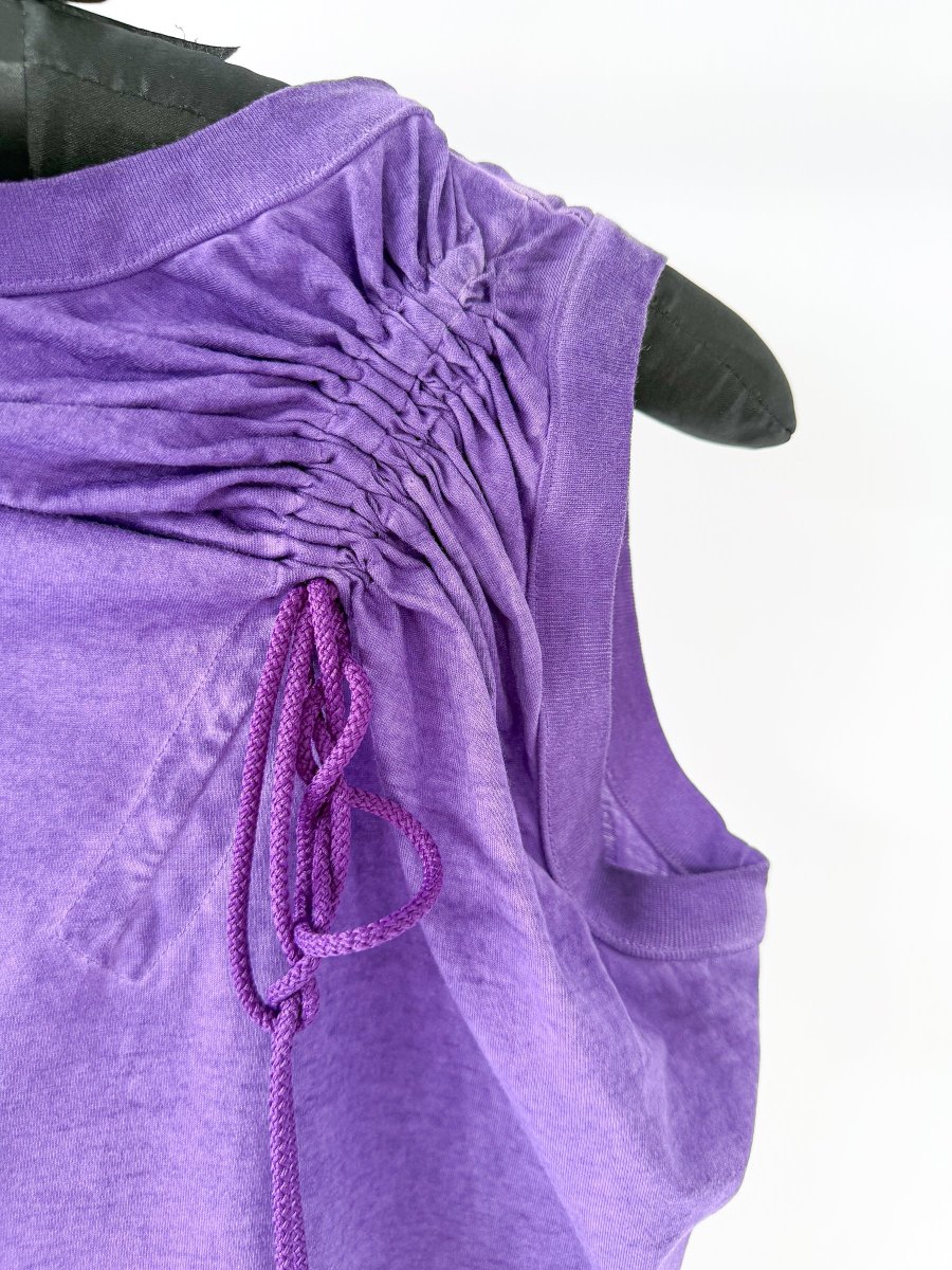 Dsquared2 Purple Ruched Gathered Drawstring Detail Top - Imagen 3