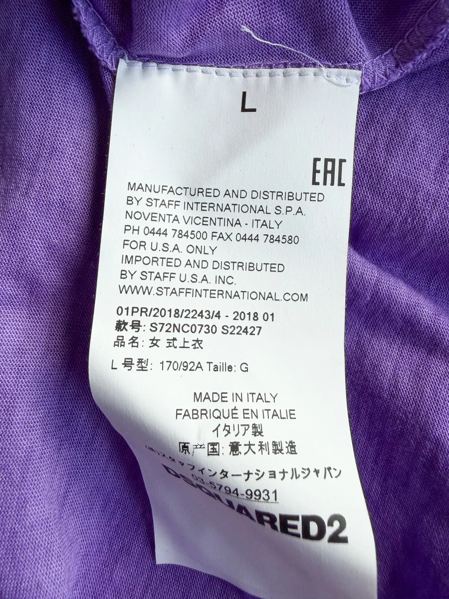 Dsquared2 Purple Ruched Gathered Drawstring Detail Top - Imagen 8