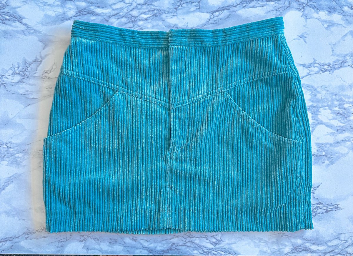 Isabel Marant Melva Corduroy Aqua Turquoise Blue Mini Skirt - Imagen 6