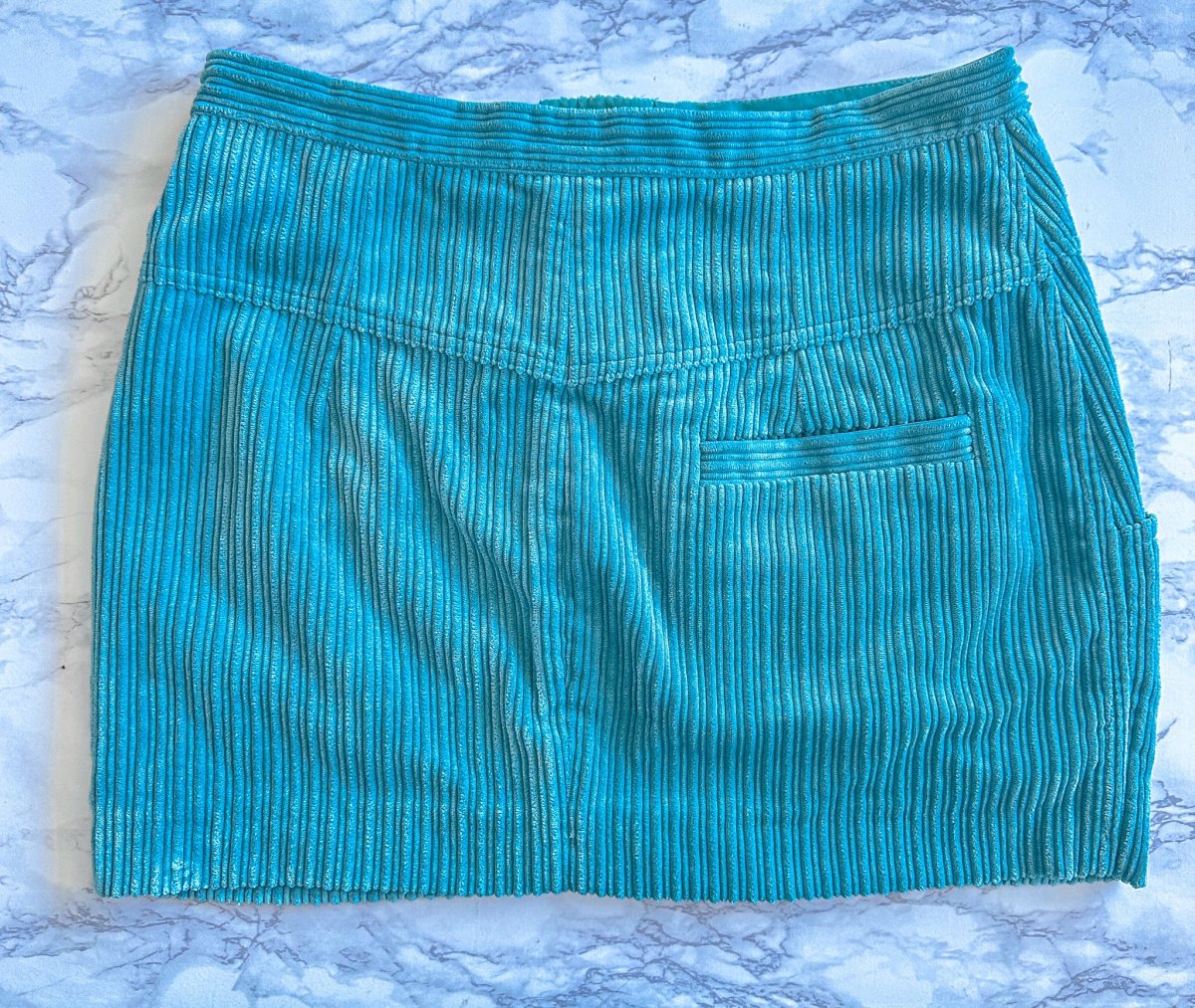 Isabel Marant Melva Corduroy Aqua Turquoise Blue Mini Skirt - Imagen 9
