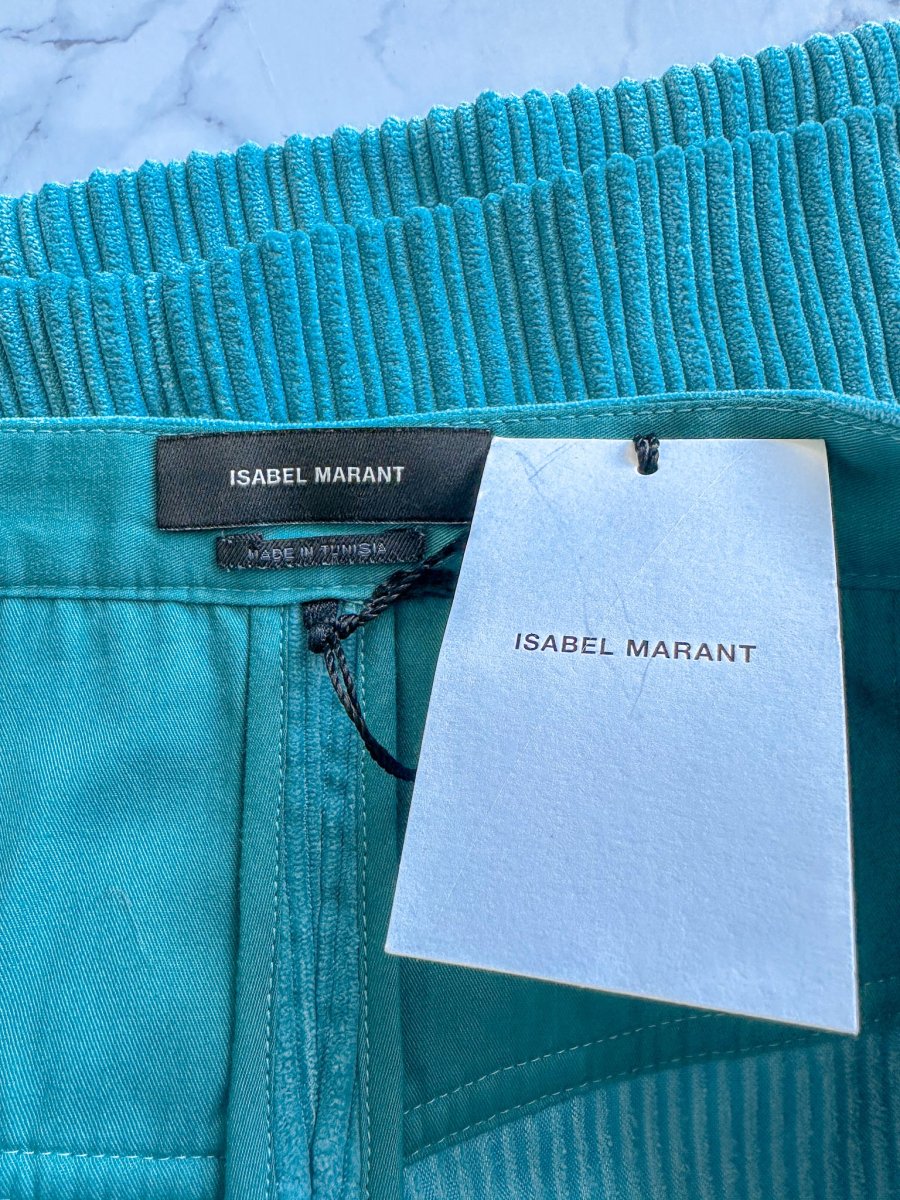 Isabel Marant Melva Corduroy Aqua Turquoise Blue Mini Skirt - Imagen 7